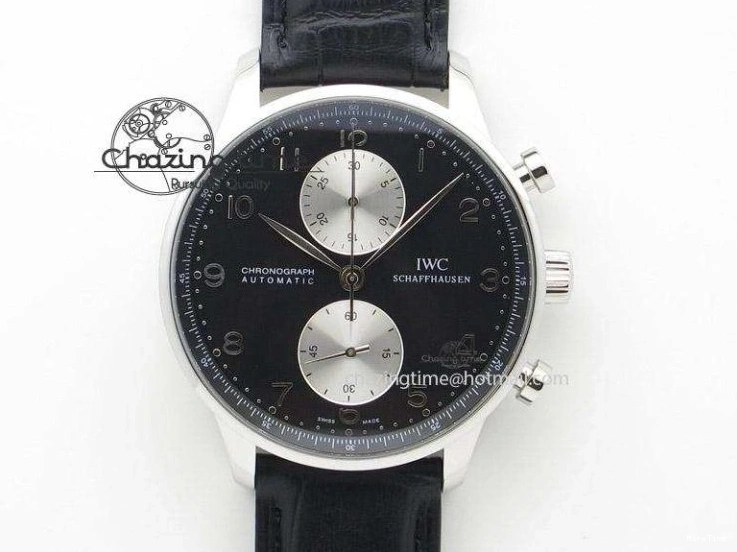 MIROTIME 0311 Portuguese 40mm Chrono SS Pink MOP Dial on Pink Leather Strap A Reliable 7391